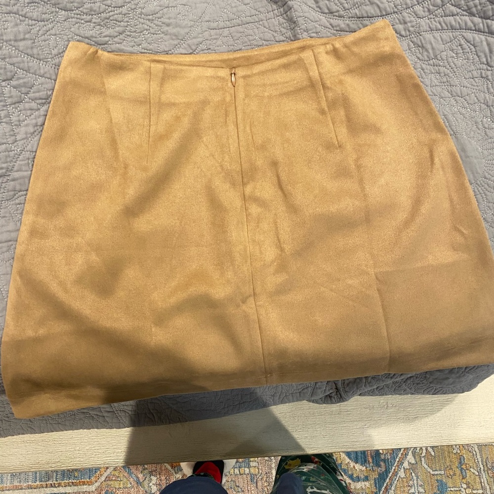 Brown suede skirt